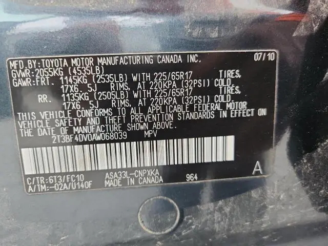 2010 TOYOTA RAV4   
