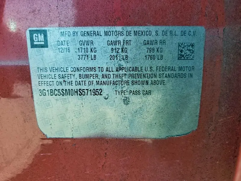 2017 CHEVROLET CRUZE LS  