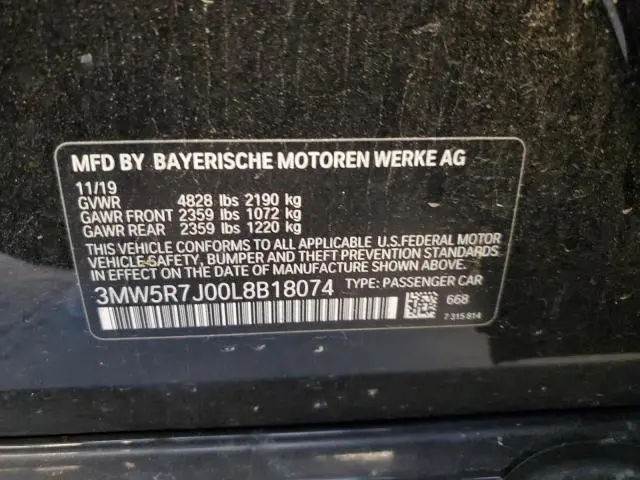 2020 BMW 330XI   