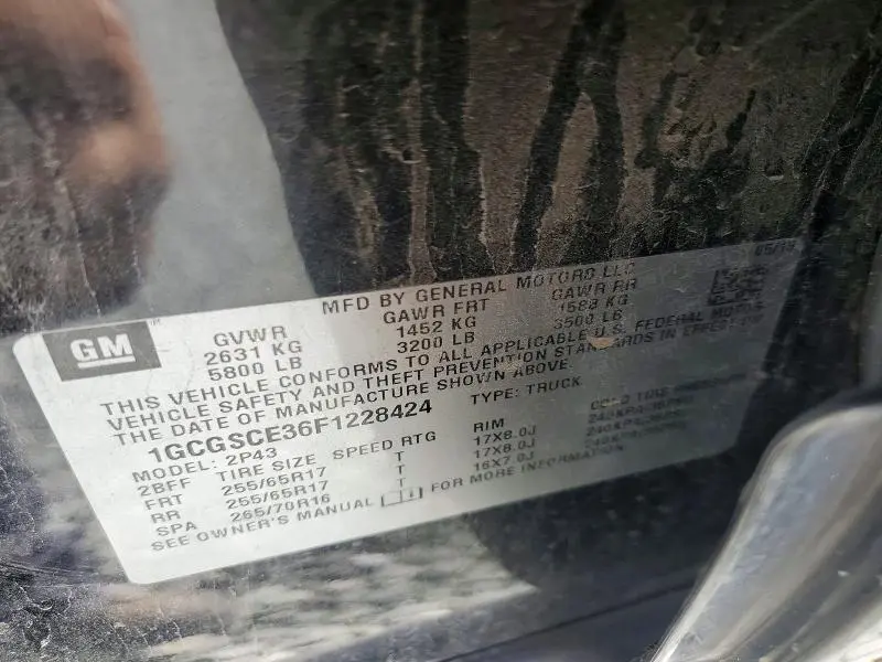 2015 CHEVROLET COLORADO Z71  