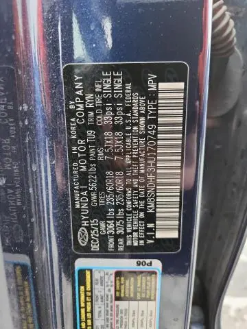 2017 HYUNDAI SANTA FE SE  