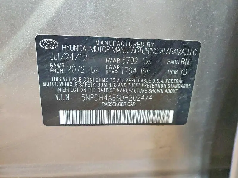 2013 HYUNDAI ELANTRA GLS  