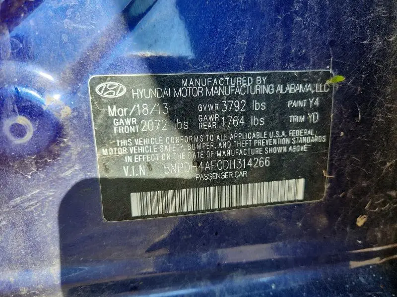 2013 HYUNDAI ELANTRA GLS  