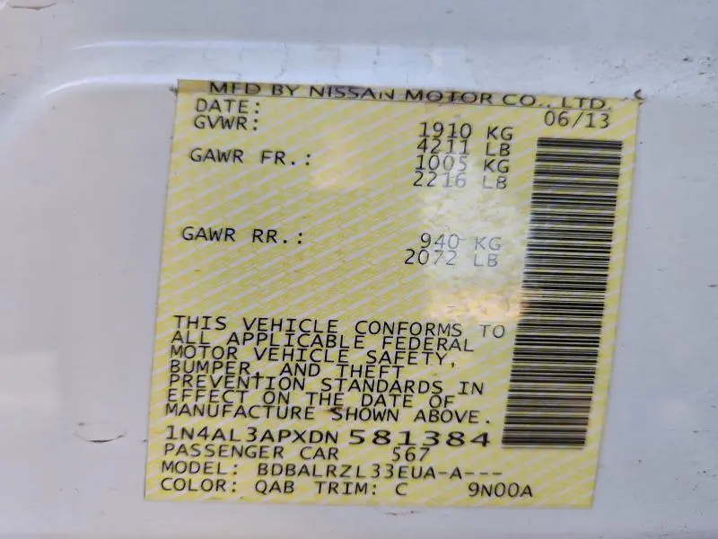 2013 NISSAN ALTIMA 2.5  