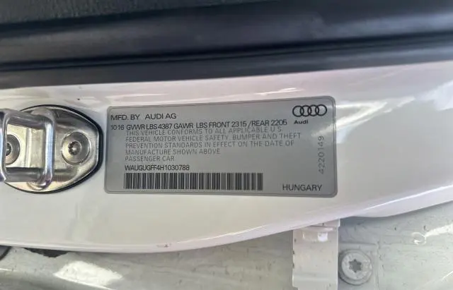 2017 AUDI A3 PREMIUM PLUS  