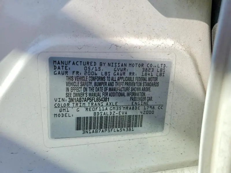2015 NISSAN SENTRA SV  