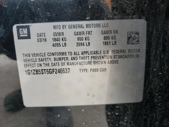 2016 CHEVROLET MALIBU LS  