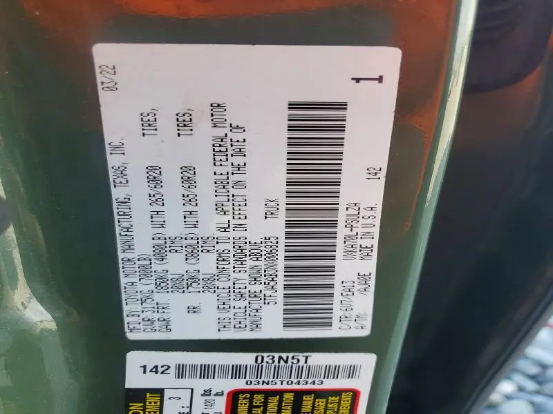 2022 TOYOTA TUNDRA CREWMAX LIMITED  
