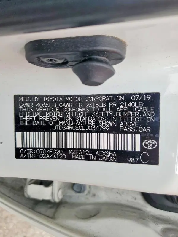 2020 TOYOTA COROLLA SE  