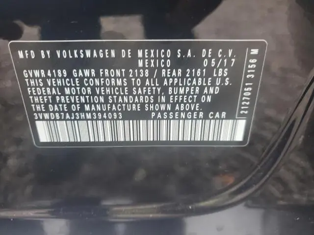 2017 VOLKSWAGEN JETTA SE  