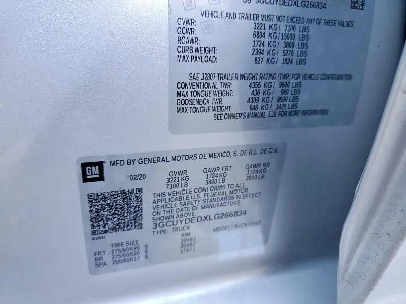 2020 CHEVROLET SILVERADO K1500 LT  