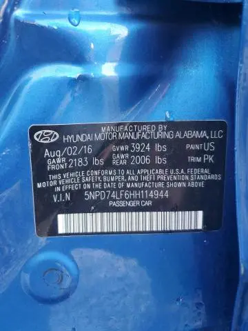 2017 HYUNDAI ELANTRA SE  