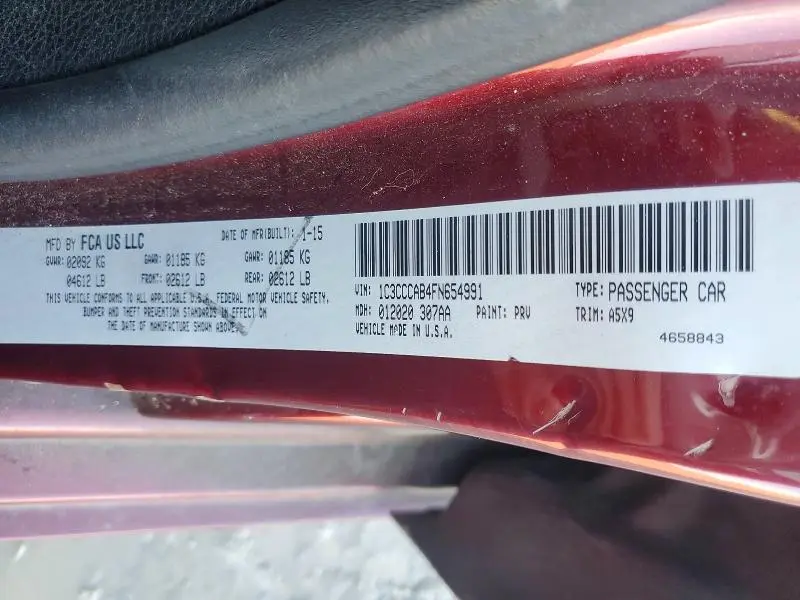 2015 CHRYSLER 200 LIMITED  