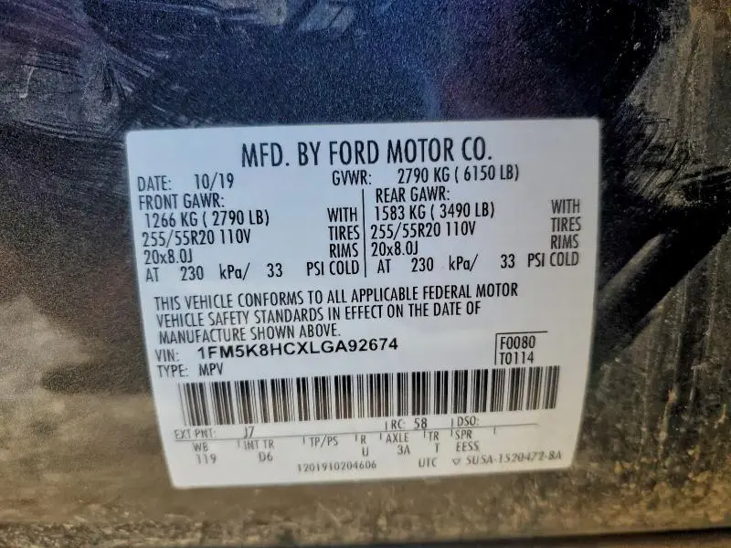 2020 FORD EXPLORER PLATINUM  