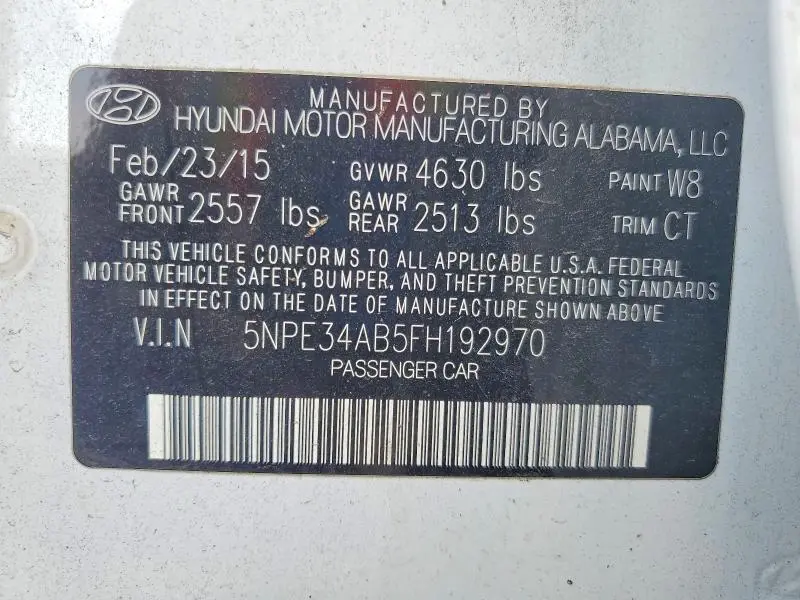 2015 HYUNDAI SONATA SPORT 2.0T  
