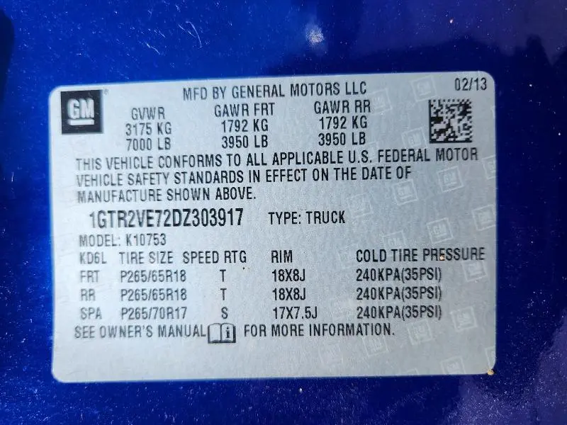 2013 GMC SIERRA K1500 SLE  