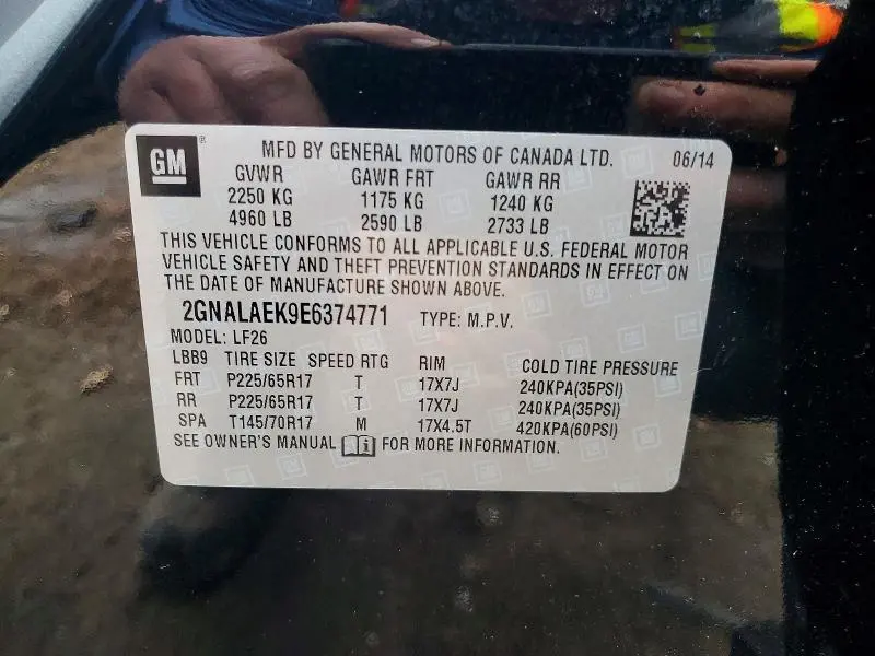 2014 CHEVROLET EQUINOX LS  