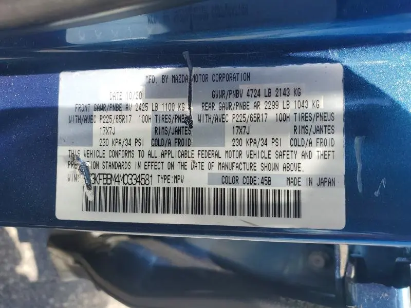 2021 MAZDA CX-5 SPORT  