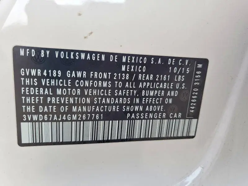 2016 VOLKSWAGEN JETTA SE  