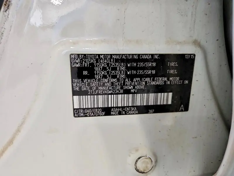 2016 TOYOTA RAV4 SE  