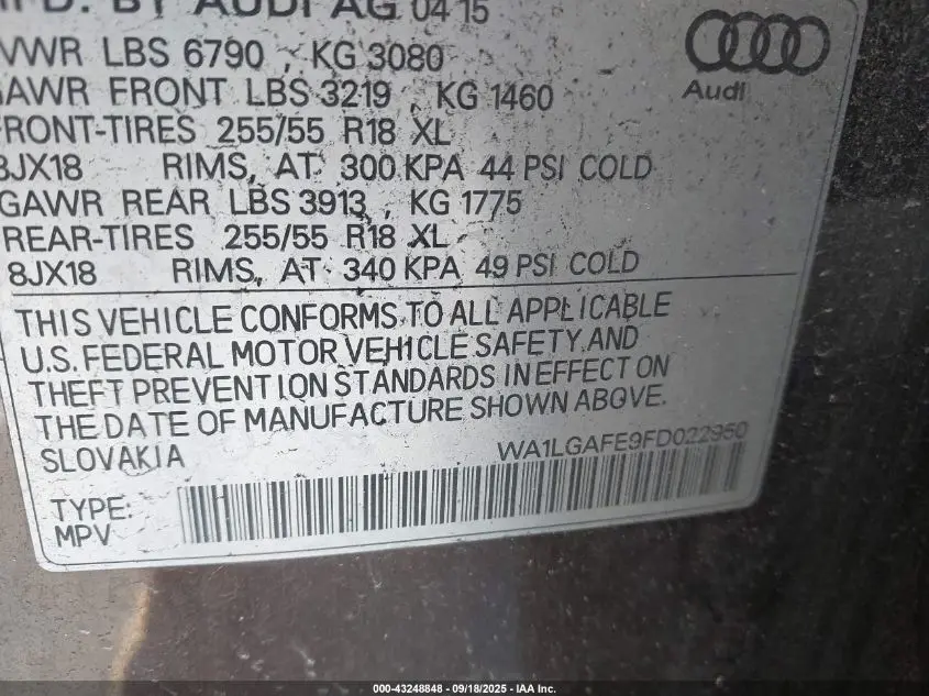 2015 AUDI Q7 3.0T PREMIUM