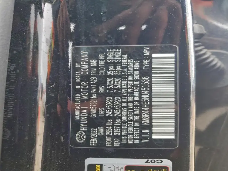 2022 HYUNDAI PALISADE SEL  