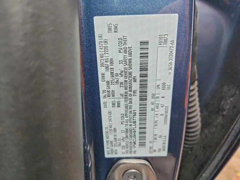 2020 FORD ESCAPE SEL  