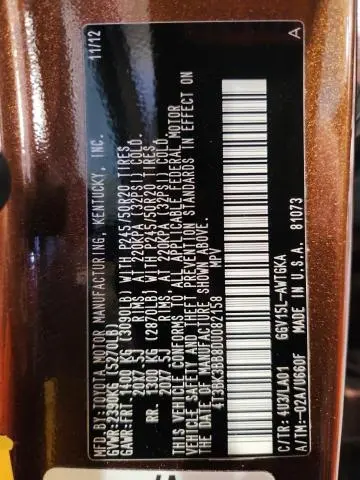 2013 TOYOTA VENZA LE  