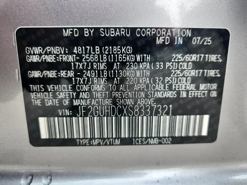 2025 SUBARU CROSSTREK PREMIUM  