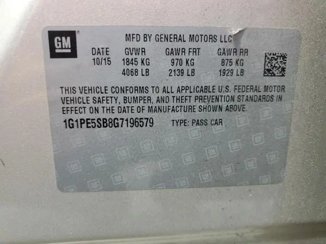 2016 CHEVROLET CRUZE LIMITED LT  