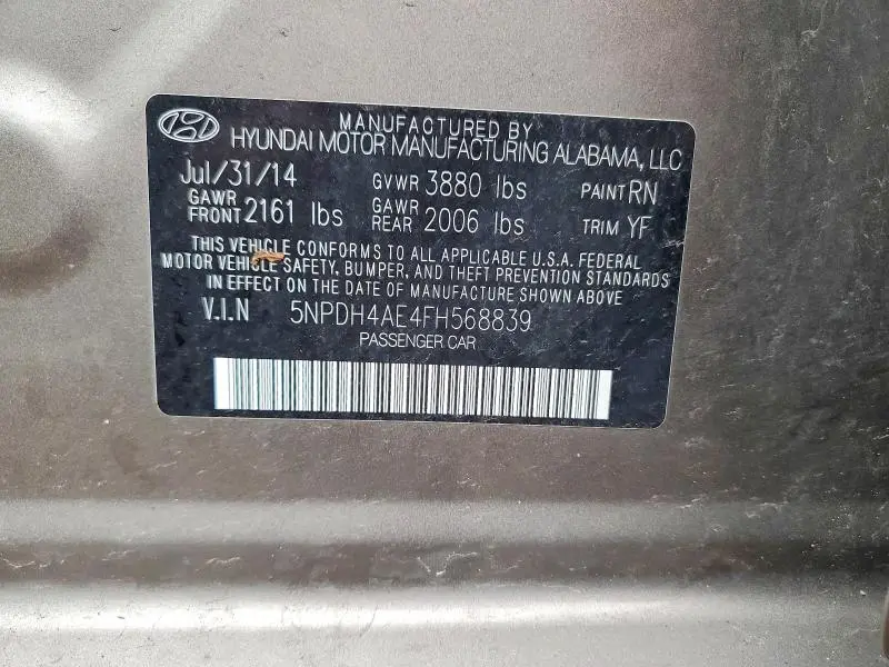 2015 HYUNDAI ELANTRA SE  