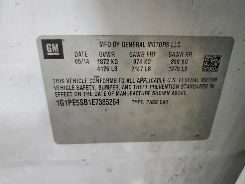 2014 CHEVROLET CRUZE LT  