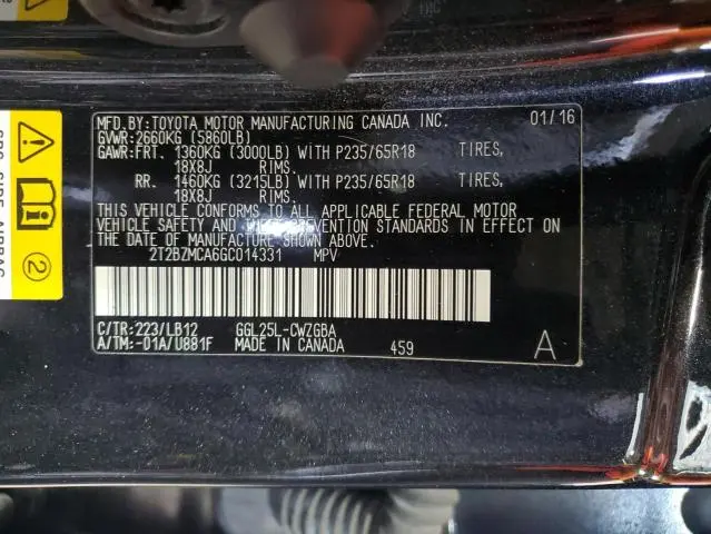 2016 LEXUS RX 350 BASE  