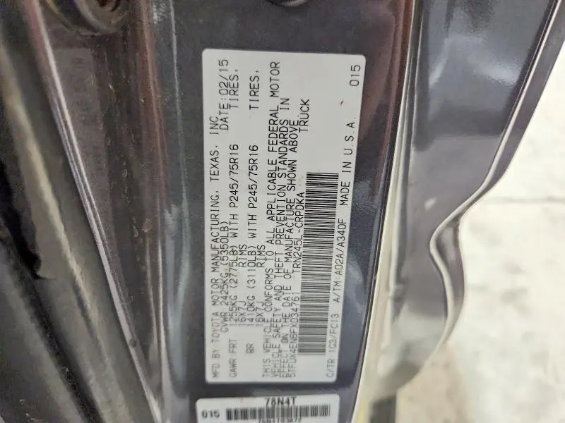 2015 TOYOTA TACOMA BASE  