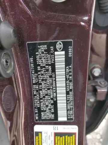 2013 TOYOTA AVALON BASE  