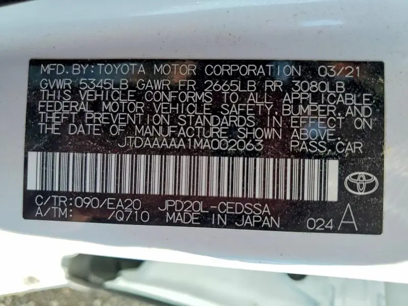 2021 TOYOTA MIRAI XLE  