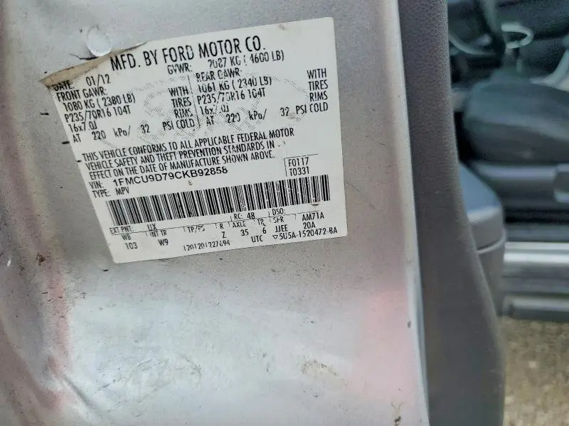 2012 FORD ESCAPE XLT  