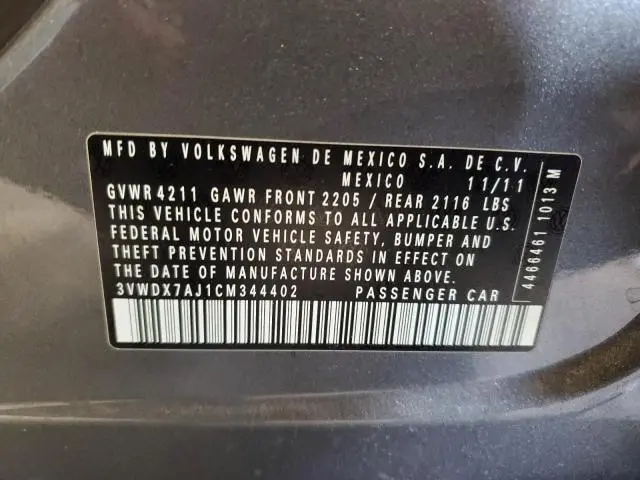 2012 VOLKSWAGEN JETTA SE  