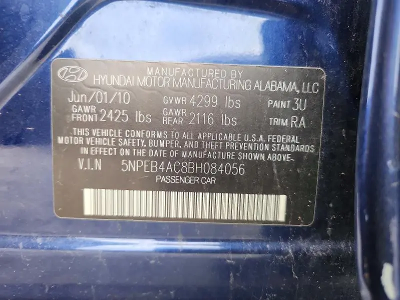 2011 HYUNDAI SONATA GLS  