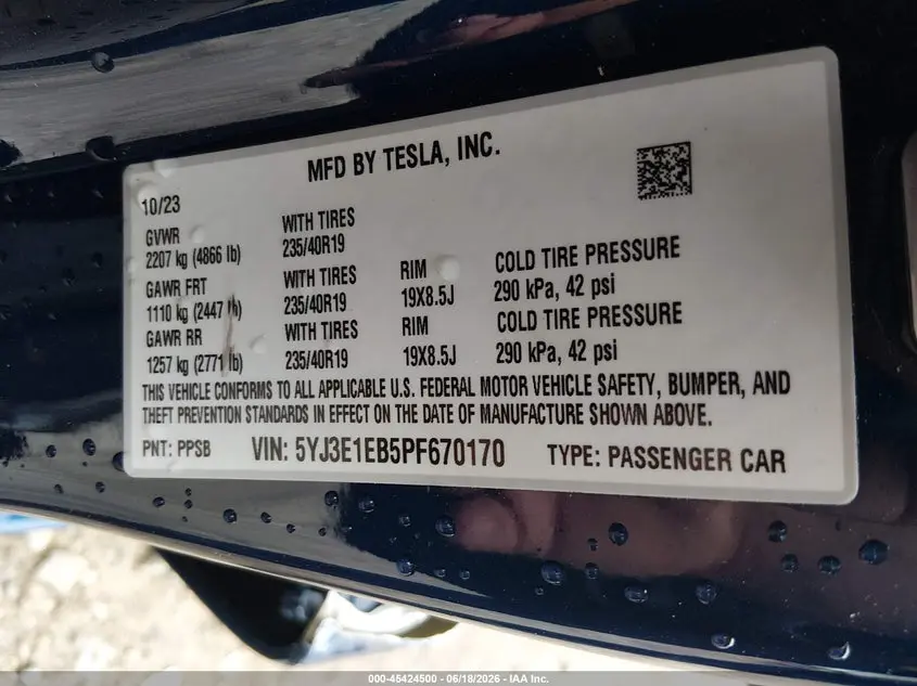 2023 TESLA MODEL 3 LONG RANGE DUAL MOTOR ALL-WHEEL DRIVE