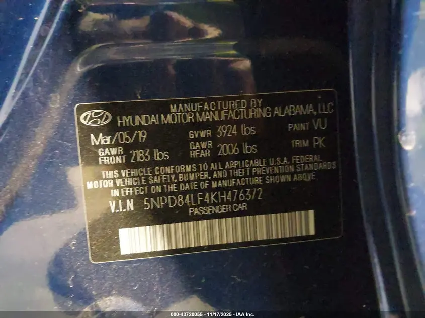 2019 HYUNDAI ELANTRA SEL