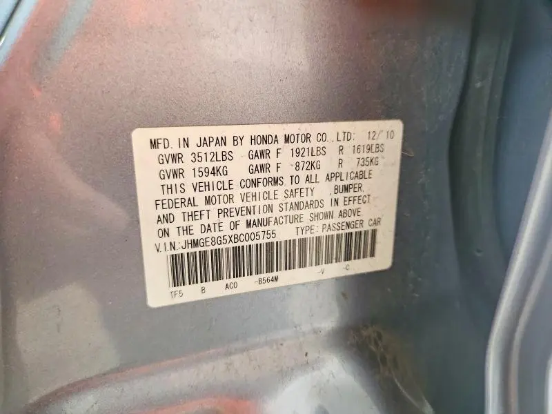 2011 HONDA FIT SPORT  