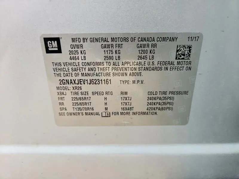 2018 CHEVROLET EQUINOX LT  