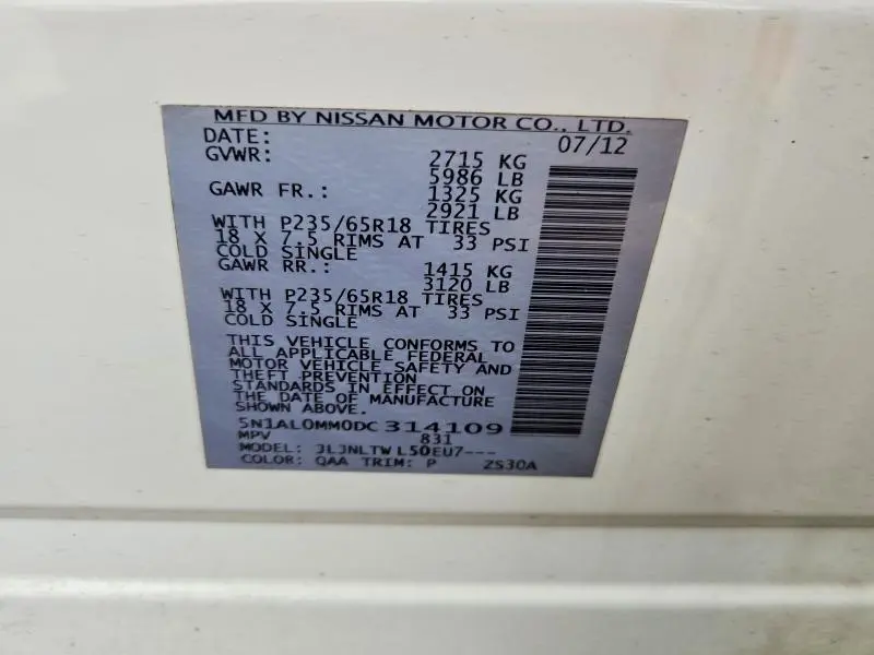 2013 INFINITI JX35 BASE  