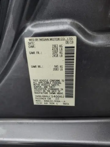 2020 NISSAN ALTIMA S