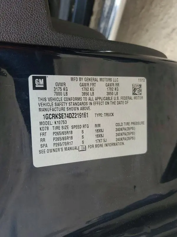 2013 CHEVROLET SILVERADO K1500 LT  