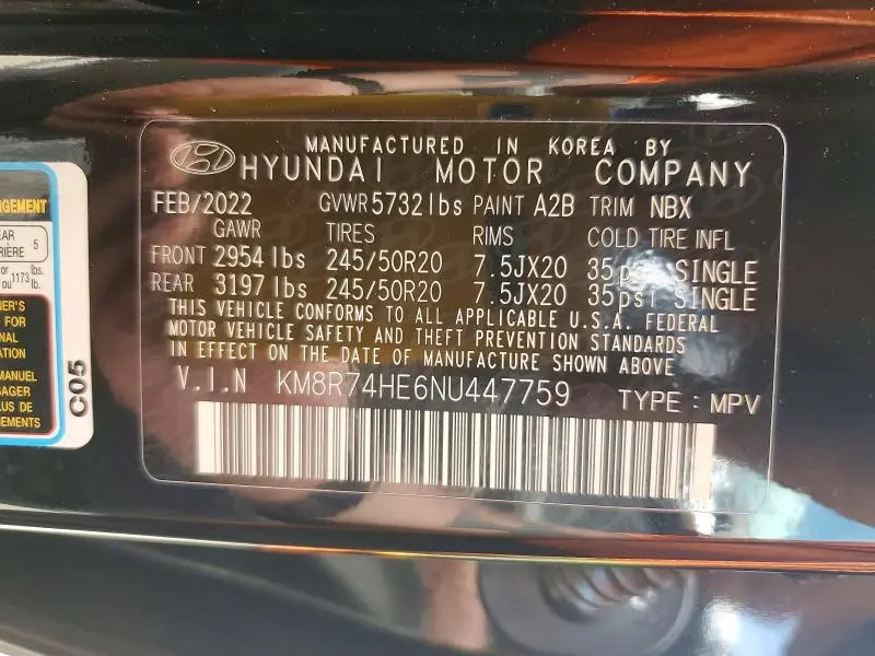 2022 HYUNDAI PALISADE CALLIGRAPHY  