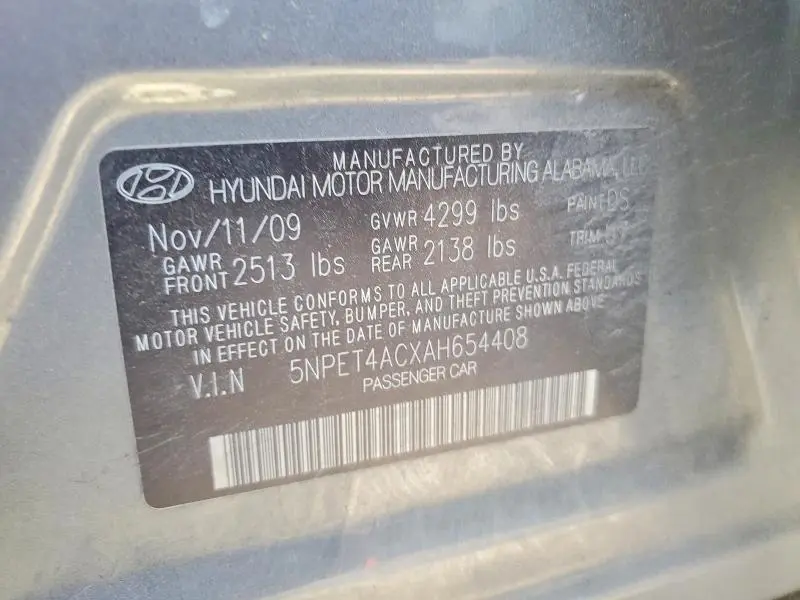 2010 HYUNDAI SONATA GLS  