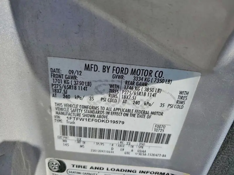 2013 FORD F150 SUPERCREW  