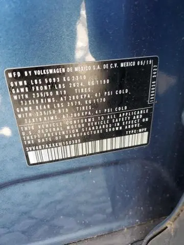 2019 VOLKSWAGEN TIGUAN SEL PREMIUM  